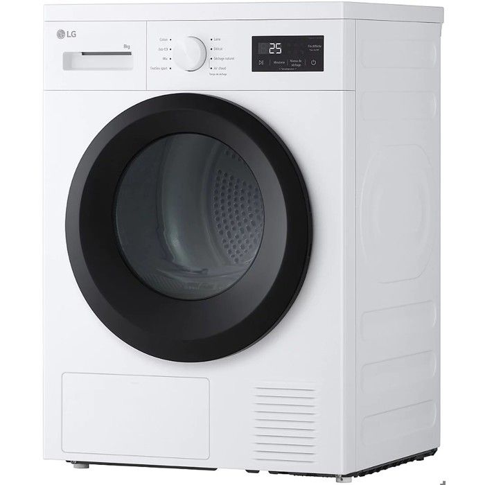 Sèche-linge frontal - LG - RH8N15WH - Pompe à chaleur - 8 kg - Classe D – Image 2