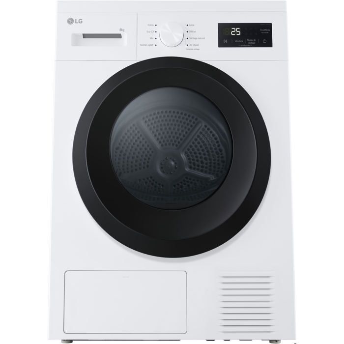 Sèche-linge frontal - LG - RH8N15WH - Pompe à chaleur - 8 kg - Classe D – Image 3