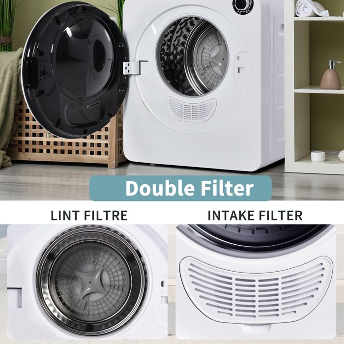 Sèche-linge Mural 3 kg en acier inoxydable LEXLIFE - 5 programmes - Blanc – Image 4