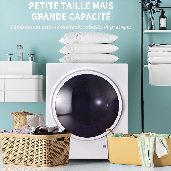 Sèche-linge Murale 2,5kg Double Filtre Séchage Rapide 200min Chauffage Céramique PTC Tambour Acier Antisurchauffe 65°C – Image 2