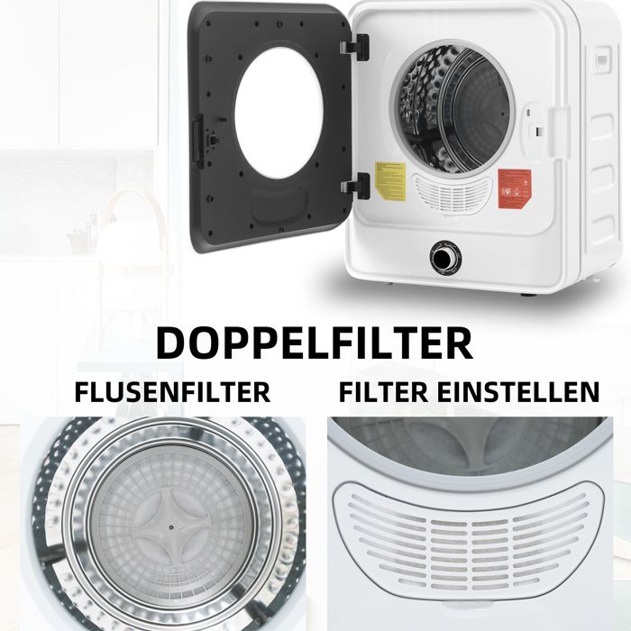 Sèche-linge - TRUXEN8 - 3 kg - Acier inoxydable - 830 W - 5 programmes – Image 4