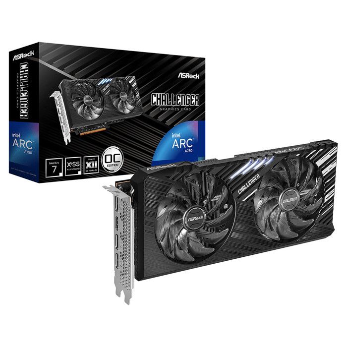 Carte Graphique - ASRock - A750 CHALLENGER SE - 8 Go - GDDR6 - Refroidissement Silencieux