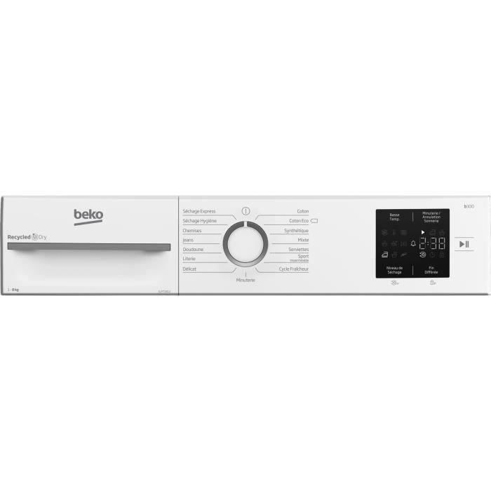 Sèche-linge pompe à chaleur BEKO b300 Eco sense SLFT1812 - 8 kg - L60cm - Blanc – Image 5