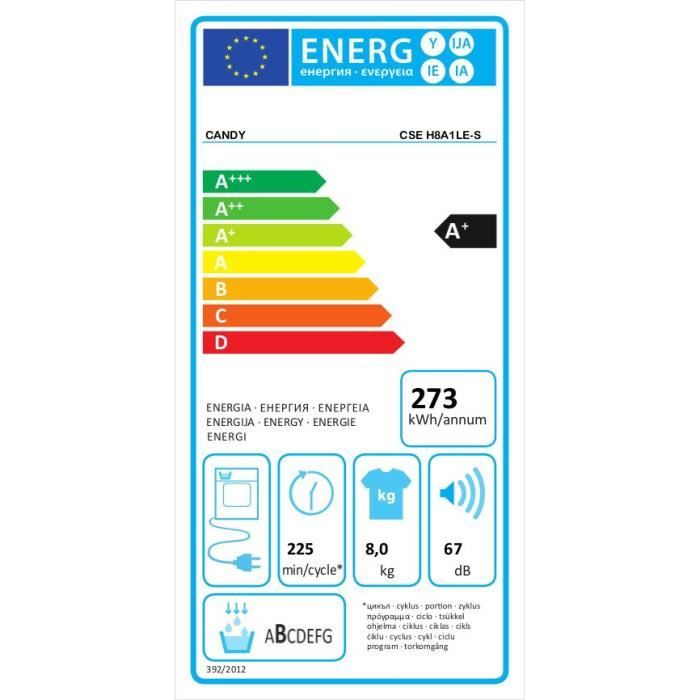 Sèche-linge Candy CSE H8A1LE-S – Image 5
