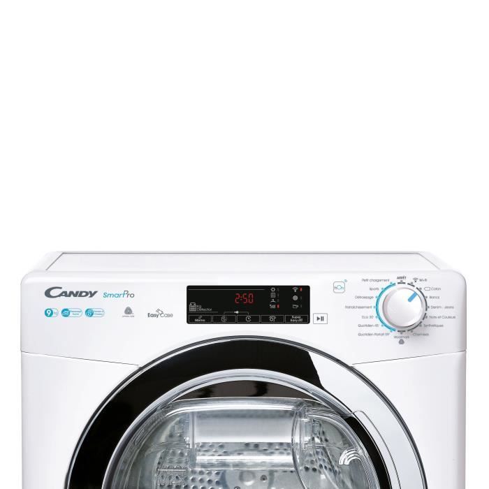 Sèche-linge pompe à chaleur CANDY CSOE H9A2TCE-47 - 9 kg - connecté - Blanc – Image 5