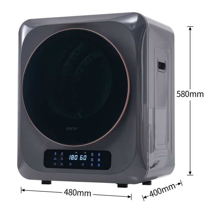 Sécheur d'échappement Portable avec Ecran LCD, Sèche-linge Tambour en Acier Inoxydable, Capacité jusqu'à 4kg, Noir – Image 6