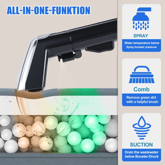 Shampouineuse, 14kPa Nettoyeur canapé tissu, Nettoyeur de tache avec brosse, pour tissus d'ameublement, tapis, canapés, voitures – Image 3