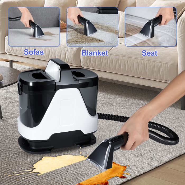 Shampouineuse, 14kPa Nettoyeur canapé tissu, Nettoyeur de tache avec brosse, pour tissus d'ameublement, tapis, canapés, voitures – Image 4
