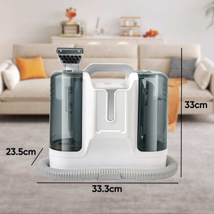 Shampouineuse 450W Nettoyeur de Tapis avec 6 têtes d'aspiration + Double Réservoirs 1.8L/1L Aspirateur Nettoyeur à eau pour Canapé – Image 5