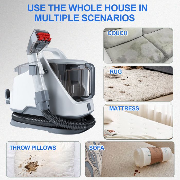 Shampouineuse Canapé 650W 12Kpa – Aspirateur Nettoyeur Canapé Et Tapis – Nettoyeur Tapis Et Moquette Puissant Avec Pulvérisation – Image 3