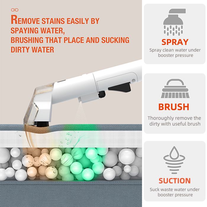 Shampouineuse multifonction 600W – Nettoyeur tapis, canapé, voiture, matelas – Double réservoir 1.5L/0.7L, aspiration 15kPa – Image 5
