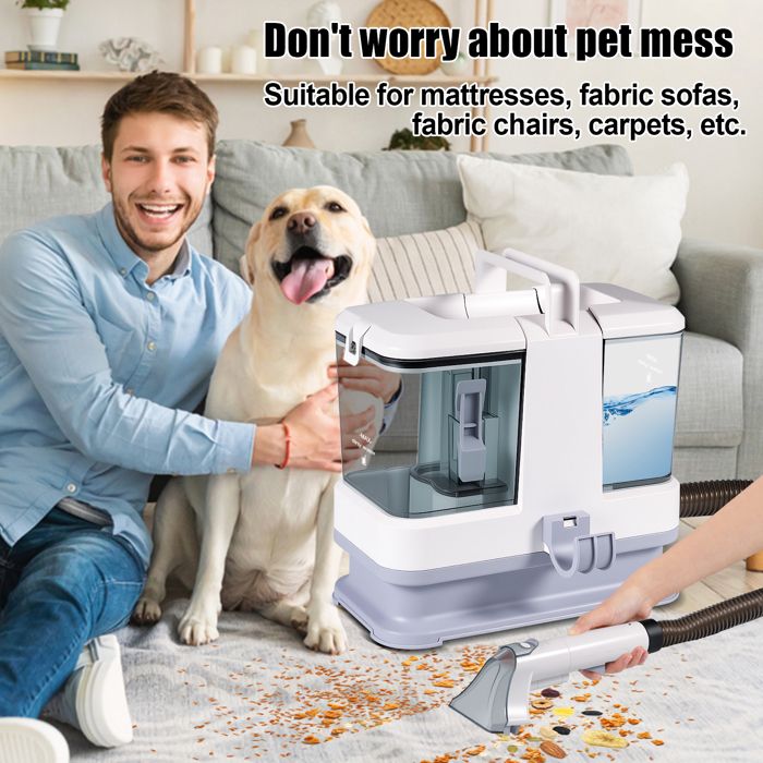 Shampouineuse, Nettoyeur canap tissu pour nettoyer canap, tapis et matelas, 9000 Pa, 82 dB, Tuyau 1.2M, Rservoir 0.8L0.5L, 400w – Image 5