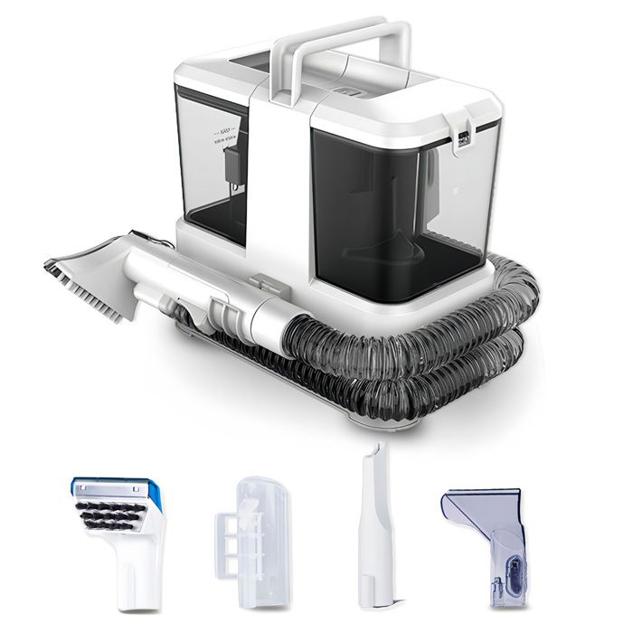 Shampouineuse, Nettoyeur canap tissu pour nettoyer canap, tapis et matelas, 9000 Pa, 82 dB, Tuyau 1.2M, Rservoir 0.8L0.5L, 400w