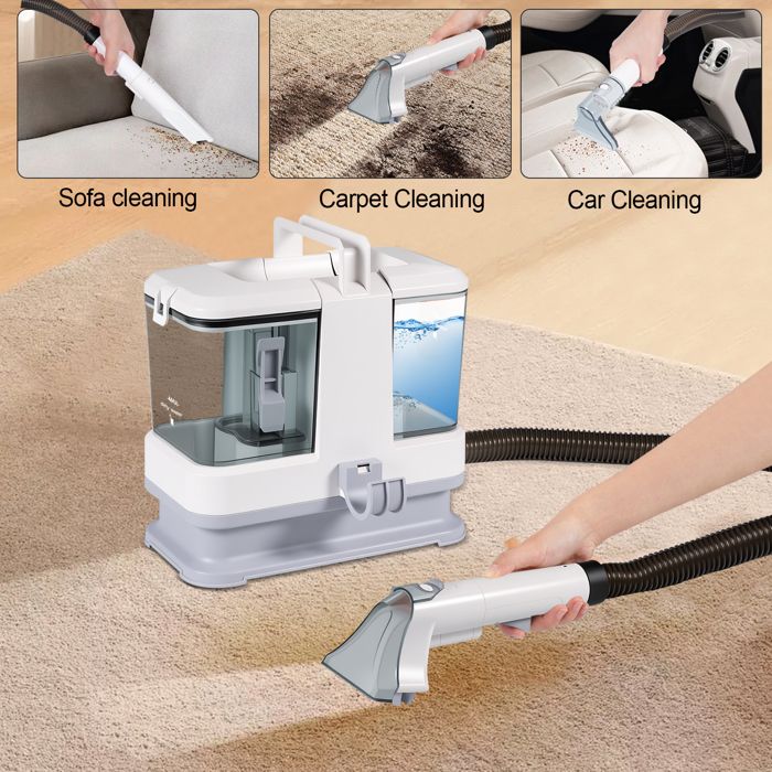 Shampouineuse, Nettoyeur canap tissu pour nettoyer canap, tapis et matelas, 9000 Pa, 82 dB, Tuyau 1.2M, Rservoir 0.8L0.5L, 400w – Image 2