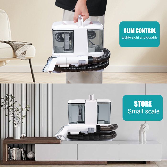 Shampouineuse, Nettoyeur canap tissu pour nettoyer canap, tapis et matelas, 9000 Pa, 82 dB, Tuyau 1.2M, Rservoir 0.8L0.5L, 400w – Image 4