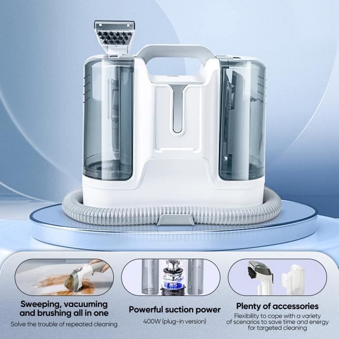 Shampouineuse - Nettoyeur Vapeur Pour Canapé, 450W Aspirateur-laveur Nettoyeur de Tapis | Pour canapé, Tapis, Rembourrage | 11000Pa – Image 2