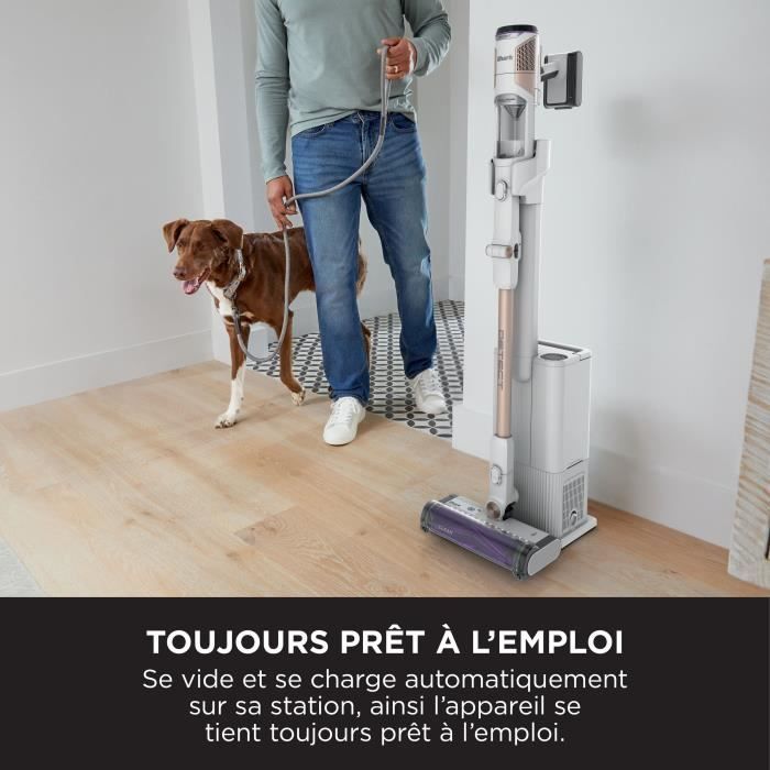 SHARK IW3612EU - Aspirateur Balai sans fil - 240 W - Vidage automatique 2 L - 4 capteurs - 3 modes d'aspiration - Noir /Argent – Image 4