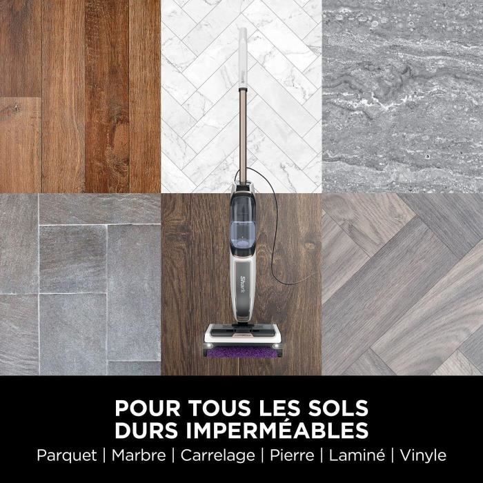 Shark SteamPickUp SD200EU - Balai Vapeur 3-en-1 pour sols durs - Sépare débris humides et secs – Image 8