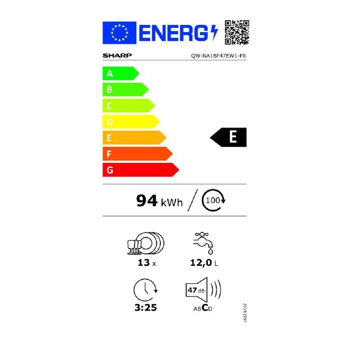 Sharp Lave-vaisselle 60cm 13 couverts 47db - QWNA1BF47EW1 – Image 2