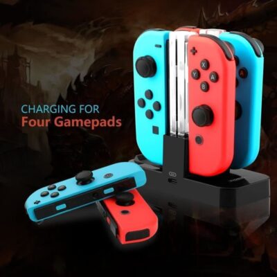 Station de chargement pour console Nintendo Switch / contrôleur Joy-Con & Pro, noir