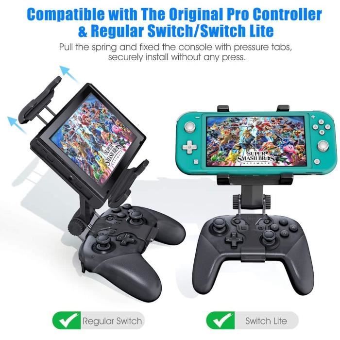 Support Manette Switch Pro ,pour Nintendo Switch/Switch Lite, Support de Pince à Clip Réglable pour Manette Nintendo Switch Pro – Image 2