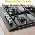Plaque de cuisson gaz - 8060W - Plaque Gaz 4 Feuxs Encastrable - Verre noir - Gaz Naturel/Propane - Table Gaz L60 cm – Image 4