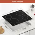 Table de cuisson induction Gudsunal, 4 Foyers ,7200W , Chauffage continu à basse puissance, Boost, 9 niveaux de chauffage – Image 3