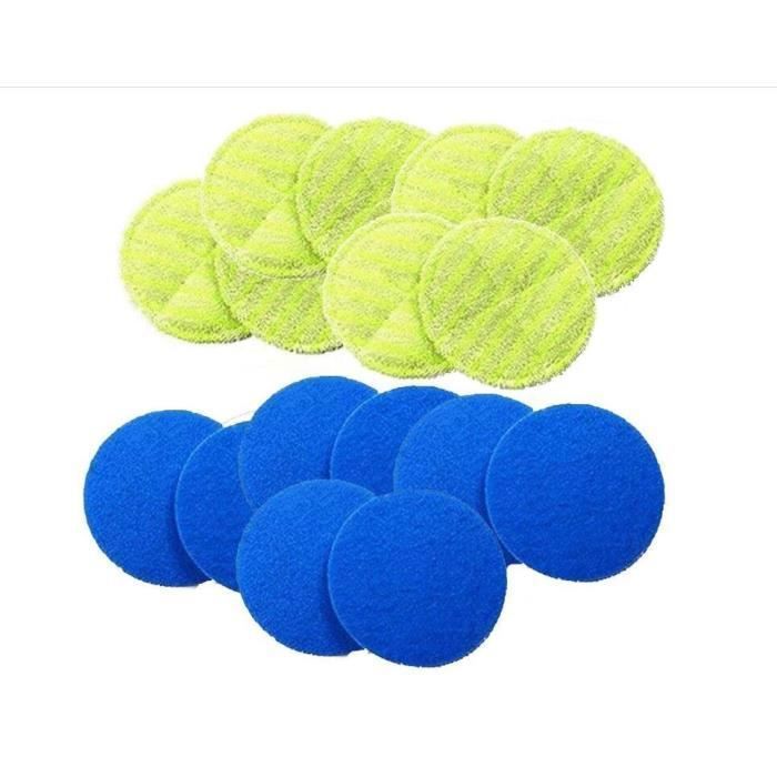 Tampon de rechange pour balai rotatif électrique sans fil avec 8 tapis en microfibre et 8 joints pour utilisation en intérieur