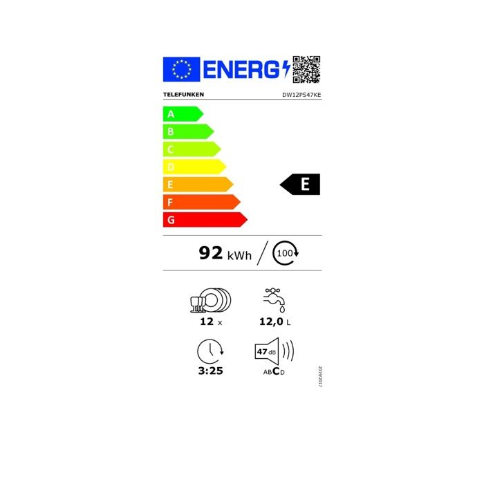 Telefunken Lave-vaisselle 60cm 12couverts 47db - DW12PS47KE – Image 2