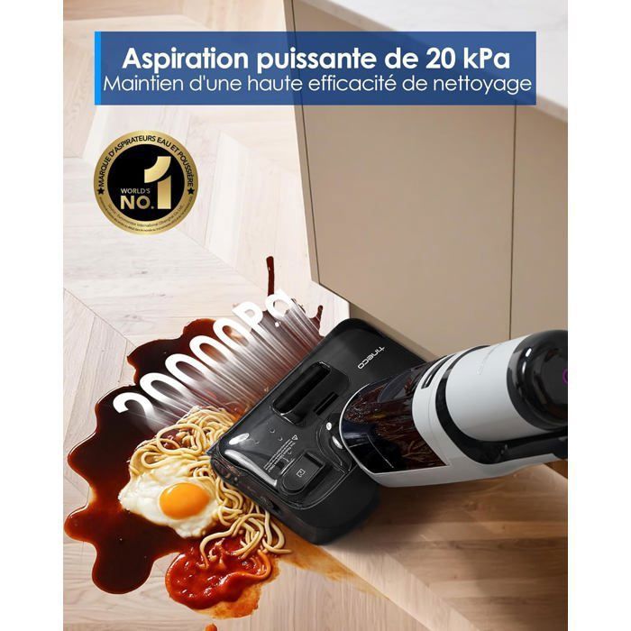Aspirateur Balai Laveur - Tineco - Floor One i5 stretch Complete- 30 Min d'autonomie - Plat à 180° - Aspiration Puissante 20 kPa – Image 2
