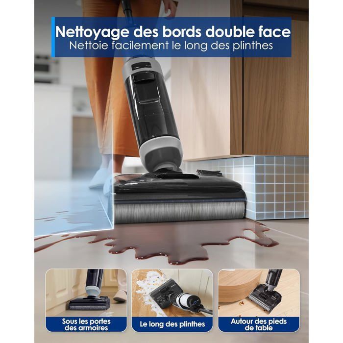Aspirateur Balai Laveur - Tineco - Floor One i5 stretch Complete- 30 Min d'autonomie - Plat à 180° - Aspiration Puissante 20 kPa – Image 4