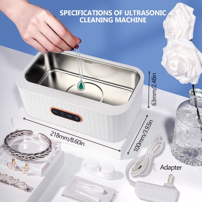 TTLIFE Nettoyeur à Ultrasons, 400ml Ultrasons Appareil de Nettoyage pour Bijoux Lunettes, 45000Hz Machine de Nettoyage, 4 modes – Image 3