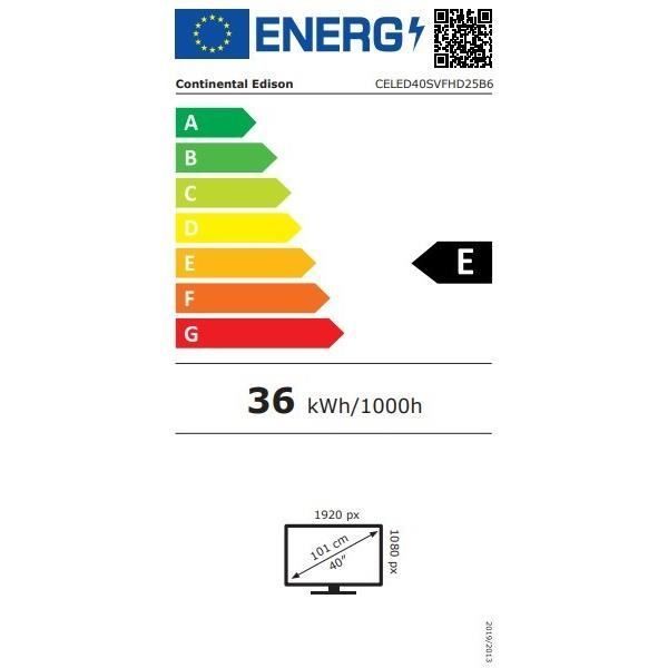 TV LED - CONTINENTAL EDISON - CELED40SVFHD25B6 - FHD 40“ (101 cm) - SMART VIDAA - 3xHDMI, 2xUSB - Noir – Image 4