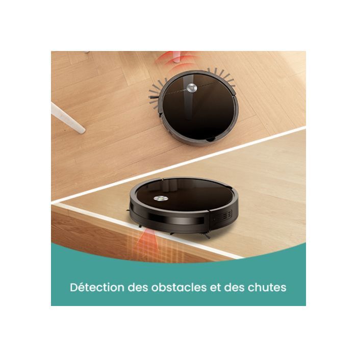 Vactidy Cleanova W6- 3000 Pa Aspirateur Robot - 140min d'Autonomie - Connecté Alexa/APP/IFTTT - Ultra Mince Silencieux – Image 6