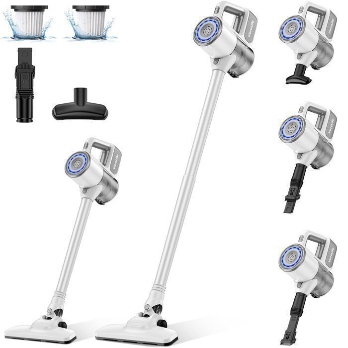 VersLife S6PRO Aspirateur Balai sans Fil,Puissant 30Kpa avec 30 Min d'Autonomie, 4 en 1 pour Les Poils d’Animaux, Tapis, Sols