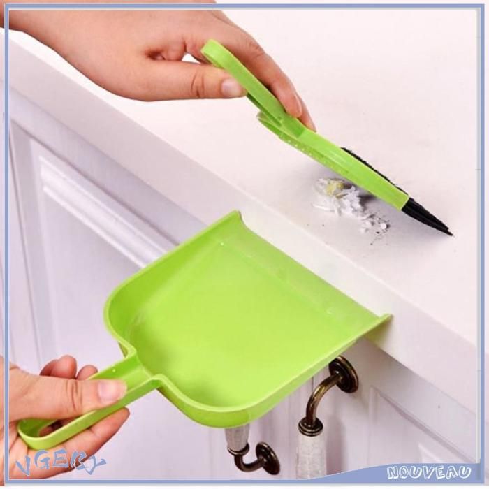 VGEBY Ensemble petit balai et pelle à poussière (Vert)2PCS Set Petit Balai Et Une Pelle electromenager electrique Vert nordique – Image 6