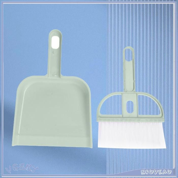 VGEBY Ensemble petit balai et pelle à poussière (Vert)2PCS Set Petit Balai Et Une Pelle electromenager electrique Vert nordique