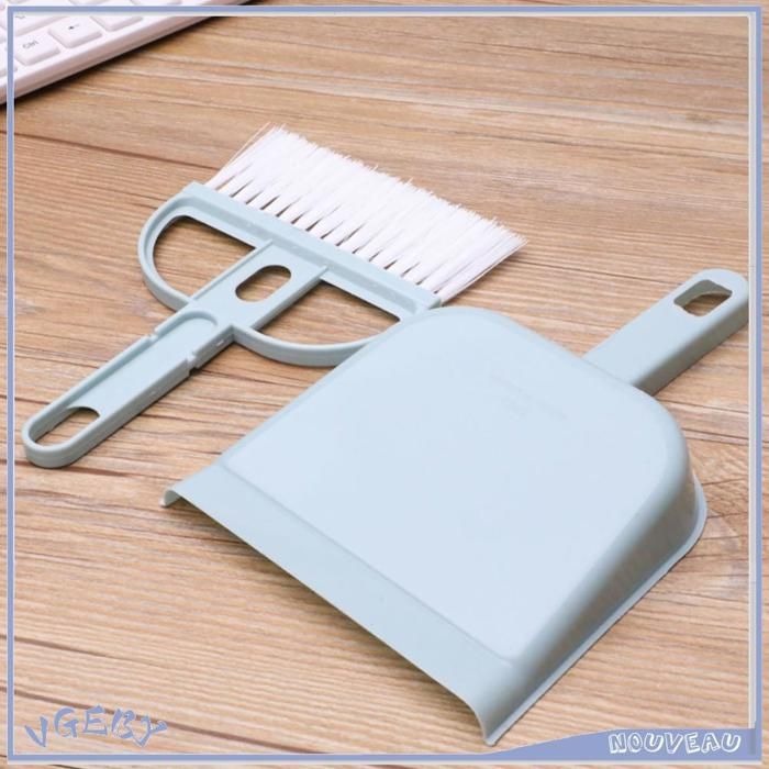 VGEBY Ensemble petit balai et pelle à poussière (Vert)2PCS Set Petit Balai Et Une Pelle electromenager electrique Vert nordique – Image 2