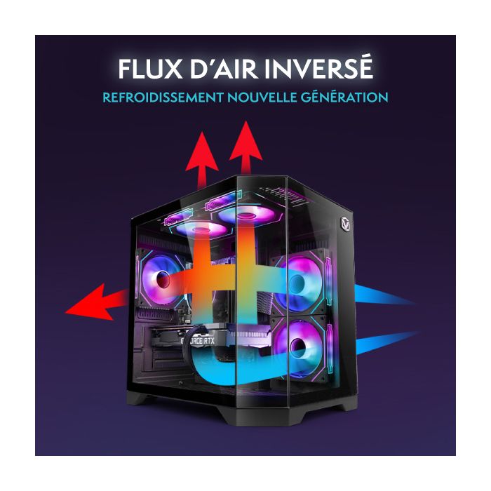 Vibox V-525 PC Gamer Complet • 23" Écran • AMD Ryzen 5 5500 4,2 GHz • RTX 4060 8 Go • 16 Go RAM • 1 To NVMe SSD • Windows 11 • WiFi – Image 3