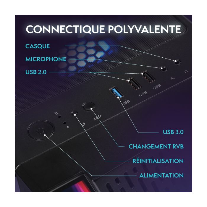 Vibox VI-45 PC Gamer • AMD Ryzen 3 3200G 4,0 GHz • Radeon Vega 8 • 16 Go RAM • 2 To HDD • 240 Go SSD • Windows 11 • WiFi – Image 6