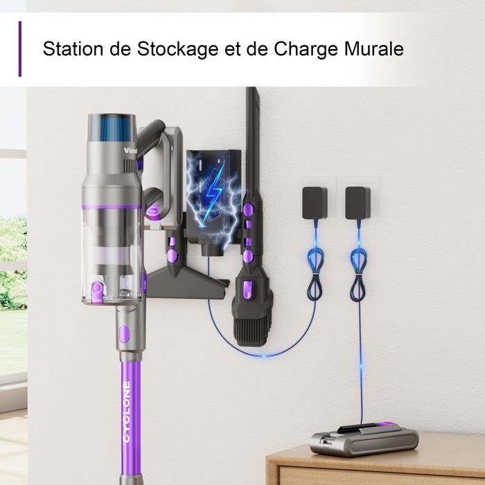 Vistefly V15s Max Aspirateur Balai sans Fil 580W, 58Kpa Aspirateur sans Fil Puissant , Écran Tactile LED Autonomie 70min - Sans Sac – Image 6