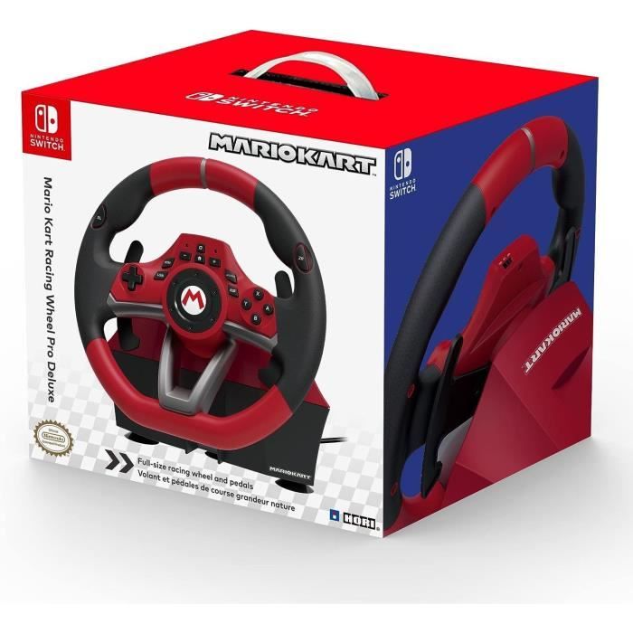 Volant de course Mario Kart Racing Wheel Pro Deluxe - HORI - Nintendo Switch, PC - Pédales - Rouge – Image 2