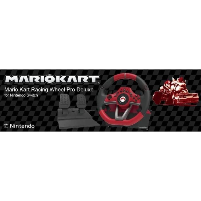 Volant de course Mario Kart Racing Wheel Pro Deluxe - HORI - Nintendo Switch, PC - Pédales - Rouge – Image 7