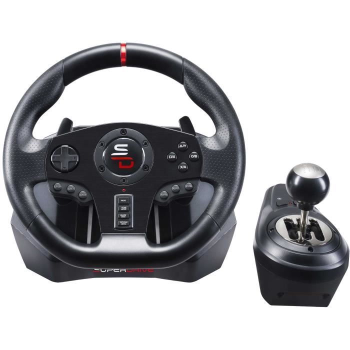 Volant de course - SUPERDRIVE - GS850-X - Levier de vitesse manuel - 3 pédales - Palettes - PS4 / Xbox – Image 4