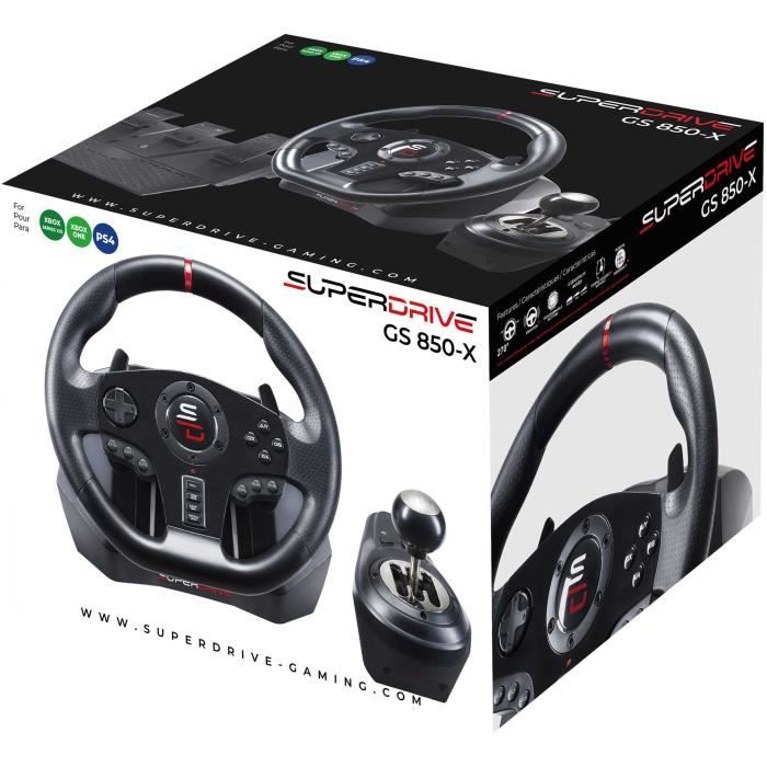 Volant de course - SUPERDRIVE - GS850-X - Levier de vitesse manuel - 3 pédales - Palettes - PS4 / Xbox – Image 6