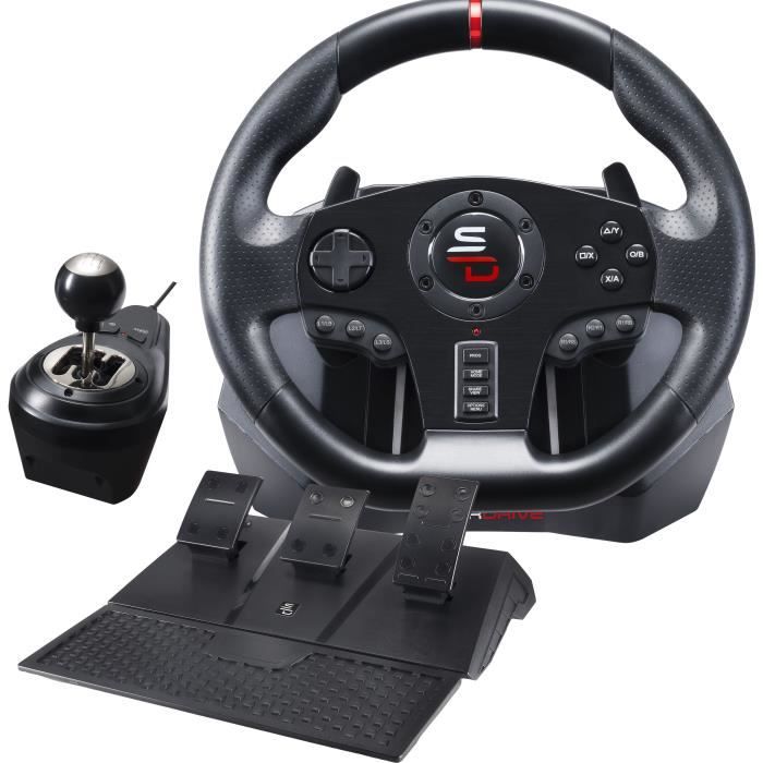 Volant de course - SUPERDRIVE - GS850-X - Levier de vitesse manuel - 3 pédales - Palettes - PS4 / Xbox – Image 8