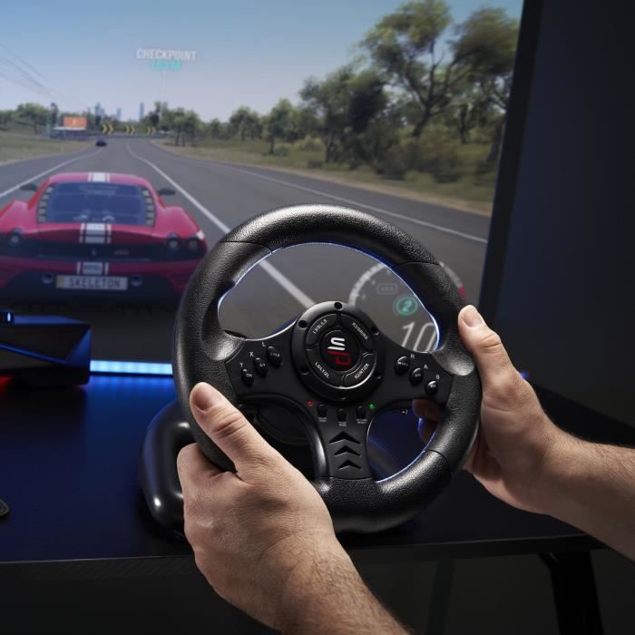 Volant de course - SUPERDRIVE - SV450 - Avec pédalier - Palettes de vitesses - Multi-plateformes – Image 4