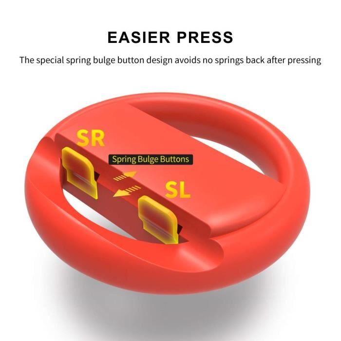 Volant Switch, GH Racing Wheel Accessoires Compatible avec Nintendo Switch/Switch OLED Joy Con Controller (Rouge et Bleu) – Image 3