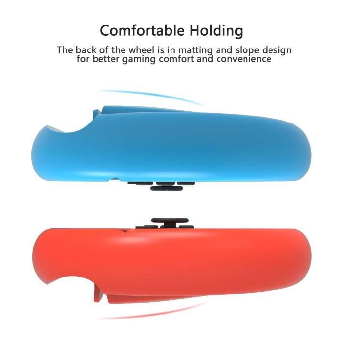 Volant Switch, GH Racing Wheel Accessoires Compatible avec Nintendo Switch/Switch OLED Joy Con Controller (Rouge et Bleu) – Image 4