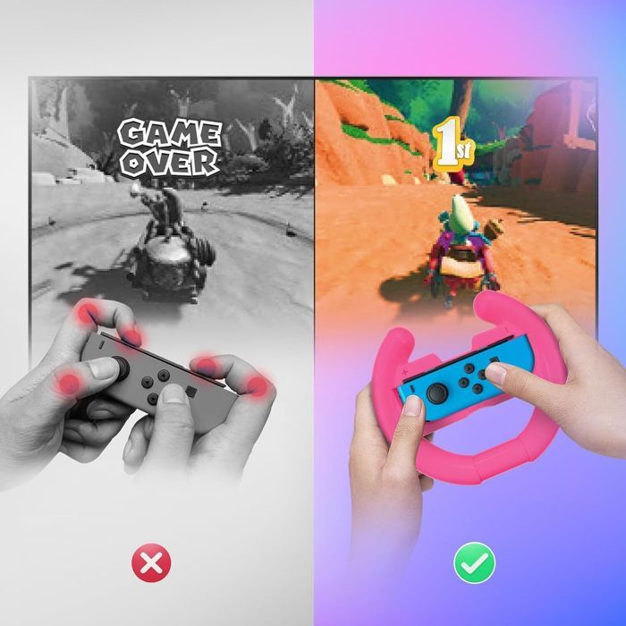 Volants de course Oniverse (x4) + Jeu Schtroumpf Kart (Code) - Compatible avec Nintendo Switch & Switch OLED – Image 3